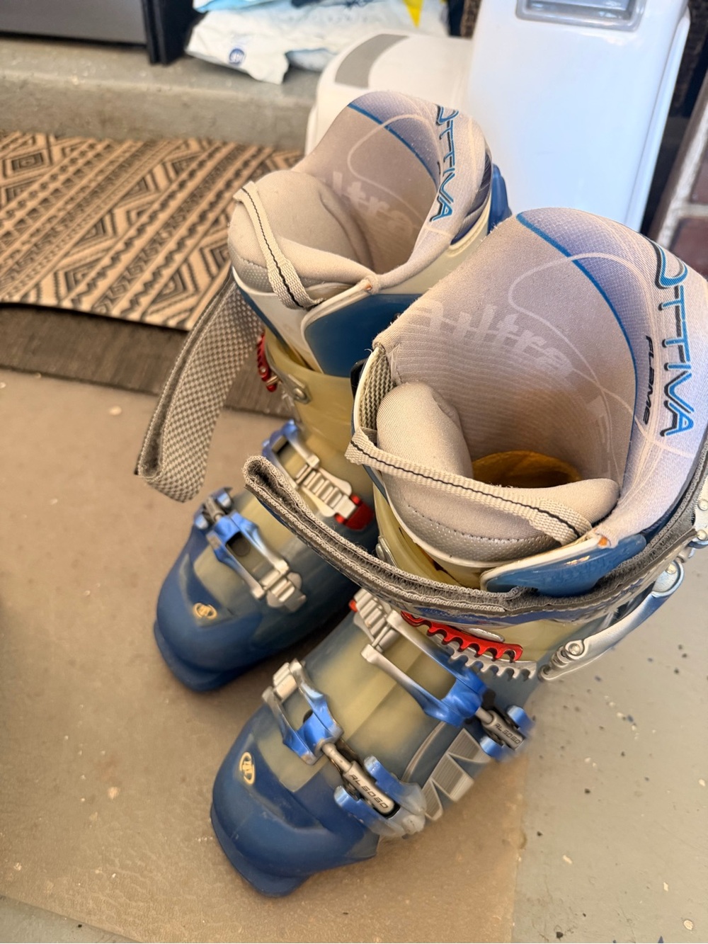 Ski Boots in Blue and Cream